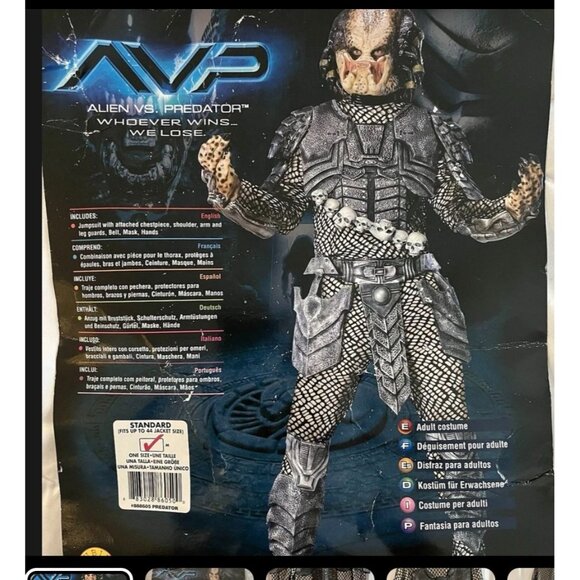 Alien Vs Predator Rubies Adult Halloween Costume Full Set Rare Find! Standard Si - Picture 2 of 13